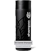 Black Wolf Mens Shampoo for Oily Hair, 12 Fl Oz - Charcoal-Infused Oil Control Shampoo with Moisturizing & Deep Cleansing Formula Hydrates & Nourishes Scalp - Daily Hair Care for Men