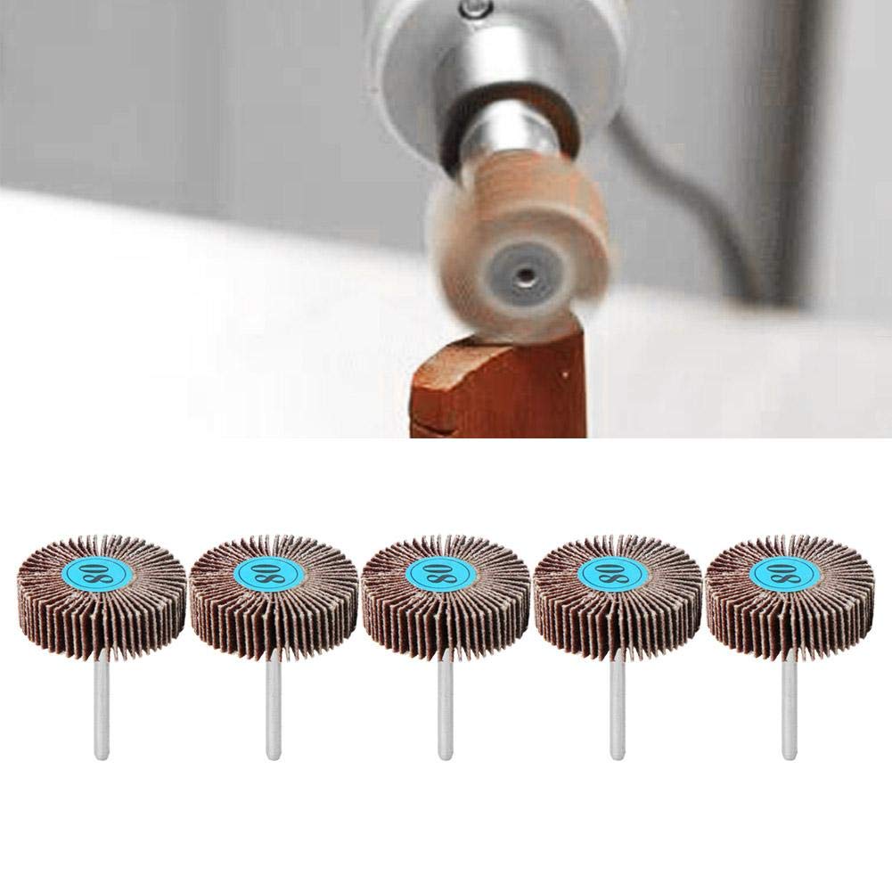 10PCs Mounted Flap Wheels, 80 Grits Aluminum Oxide Sandpaper, Metal
