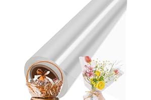 Clear Cellophane Wrap Roll |Cellophane Wrap,Florist Cellophane Wrap Roll for Flower Gift Baskets Wrap,Birthday,Wedding,Mother