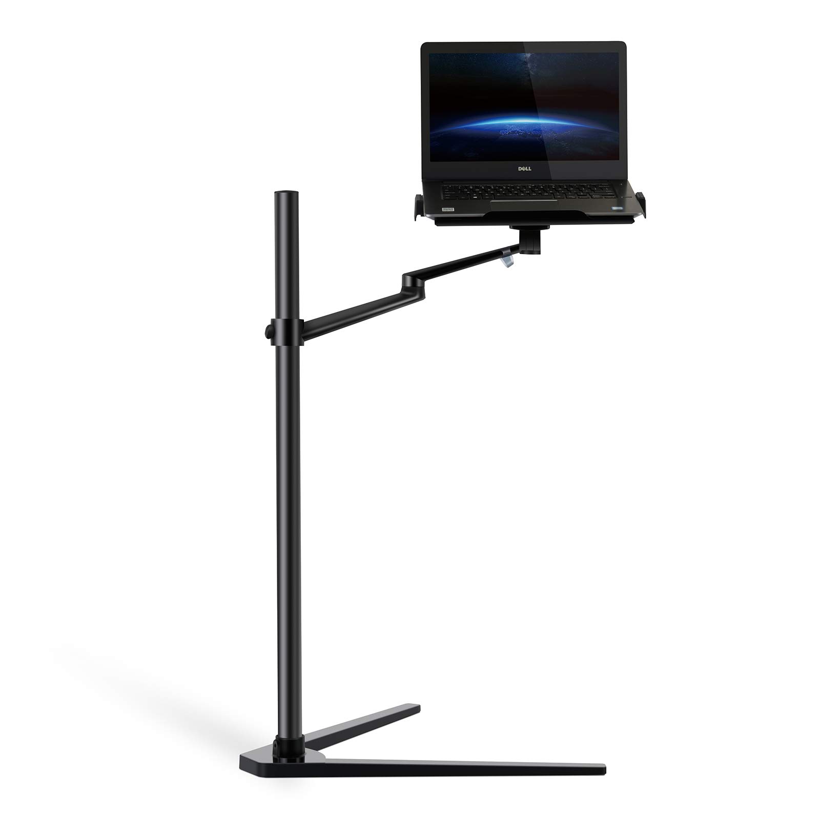 Thingy Club 3 in 1 360º Rotating Height Adjustable Laptop Stand/Ipad Pro 12.9"/iPAD Air/iPAD mini/other 4'-13' Tablet and Smartphone - Bed floor Stand for Laptop (12-17 inch) (Black)