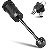 METOWARE Trailer Tongue Coupler Lock 1/4" Dia, 3-1/2" Span, Trailer Lock | Trailer Hitch Lock for Latch-Type Coupler, Black Trailer Pin Lock for Towing Trailer RV Car Boat Truck (1 Pack)