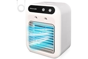 PPDAMN Portable Air Conditioners,Personal Evaporative Air Cooler - 2 Speeds 2 Cool Mists Small Air Conditioner Fan Desktop Cooling Fan Portable AC for Room Office Desk Camping Car