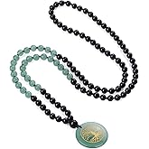 COAI Handmade 108 Mala Beads, Tree of Life Necklace for Men Women, 6mm Green Aventurine Onyx Necklace for Men Women