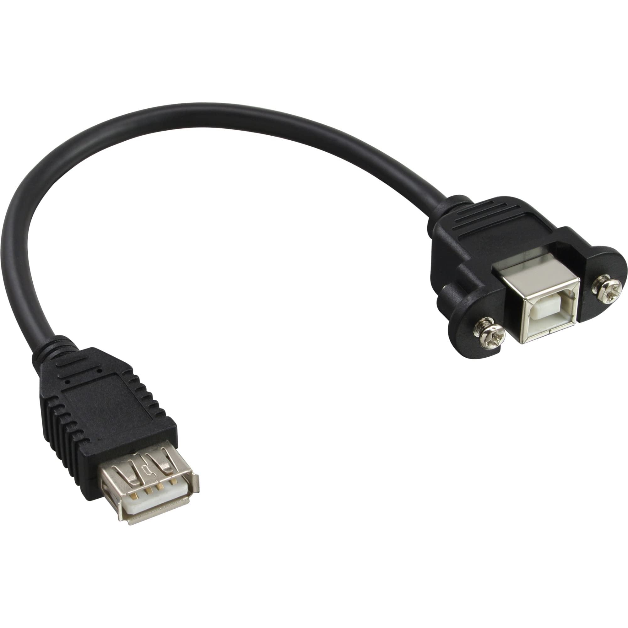 InLine 33441F USB 2.0 A to B Black Cable Adapter, 0.2m, Black