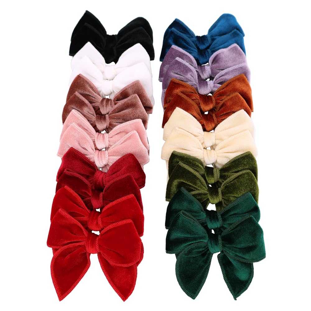 Photo 1 of 24 Pcs Small Velvet Fable Bow Hair Clips Barrettes for Baby Girl Velvet Hair Bows Alligator Clip Accessories for Toddler Kids Little Girl Teens Women