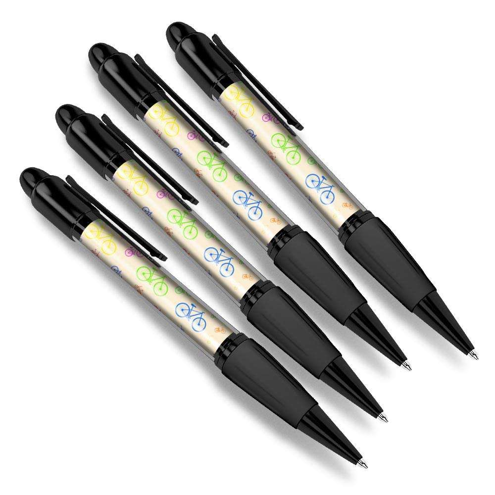 Destination Vinyl Ltd 4 x Matching Ballpoint Pens - Bicycle Pattern Bike Cycle Exercise #44277