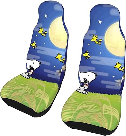 Amazon スヌーピー Snoopy 64 シートカバー 車 防水 汎用 カーシートカバー シート保護 かわいい カー用品 前席 軽 普通車用 ずれにくい 運転席 助手席 取付簡単 丸洗いok 新型 おしゃれ 2枚 シートカバー 車 バイク