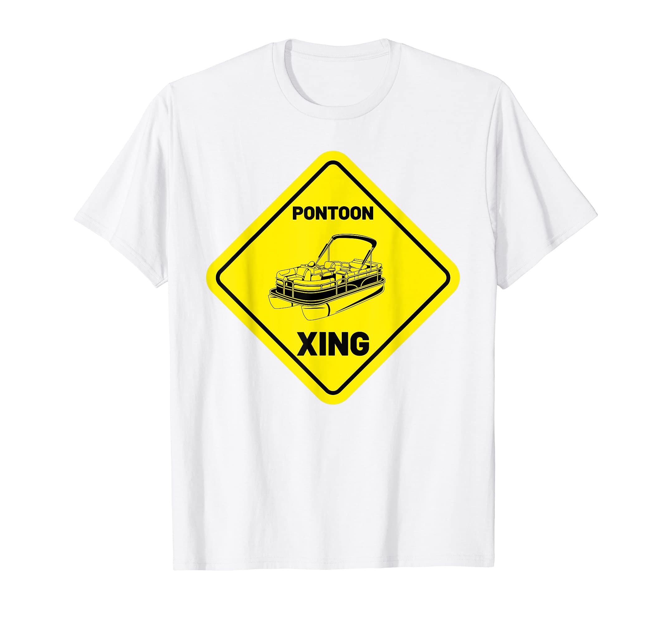 Pontoon Boat Xing Or Crossing Retro Boating T-Shirt