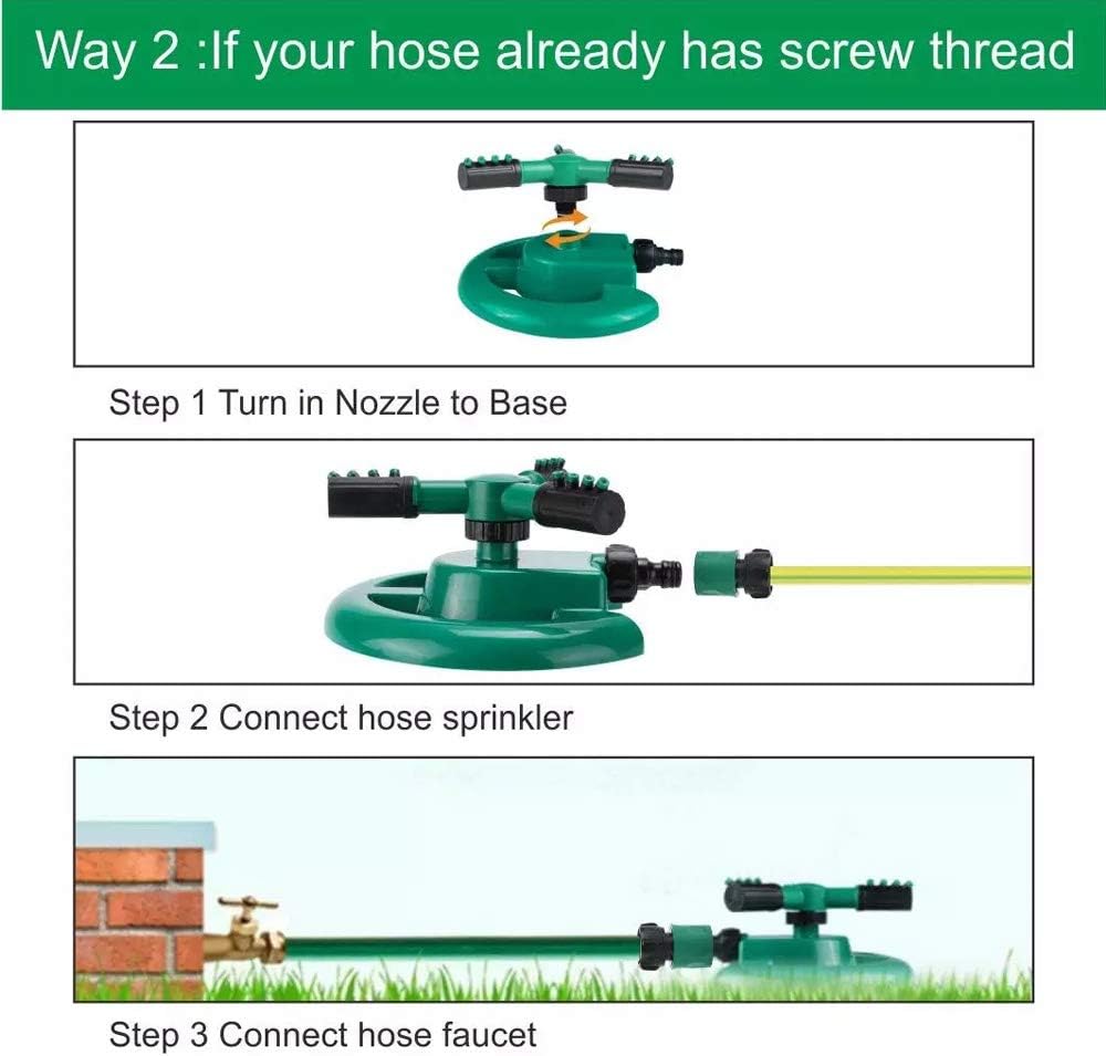 VALWORD Garden Sprinkler, 360 Degree Rotating Lawn Sprinkler Automatic Irrigation System 3600 Square Feet Coverage Oscillating Sprinkler for Garden Lawn Yard, Kids Playtime Outdoor : Garden & Outdoor