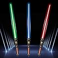 Light Up Saber,3 Pack Lightsabers, Light Sabers for Kids with FX Sound, Expandable Light Saber for Galaxy War Fighters and Warriors, Halloween Dress Up Parties Costume, Xmas Birthday Present