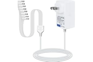 SZCHXSDZ AC/DC 4.5V Power Adapter Compatible with Lemax Lighted Accessory AC DC Power Adapter for Christmas Halloween Village Mini Lighting Building Decoration(White,8 Output, Bend)
