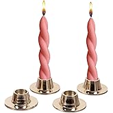Rely+ Silver Metal Candle Holders for Taper Candlestick Set of 4 Modern Decor for Home Table Centerpiece for Wedding, Parties, Dinners, Decorations - Fit 3/4" Candles