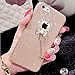 Iphone 6 cases,I-Fashion 3D Cute Bling Glitter Rubber Case with Sparkly Crystal Rhinestones bow knot pearls pendant Charms for iphone 6/6s Champagne Gold