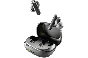 Skullcandy Smokin’ Buds Wireless Earbuds, Bluetooth Headphones, Noise Isolating Fit, Up to 20 Hours Battery, IPX4 Sweat and Water Resistant, Microphone for iPhone Android - True Black
