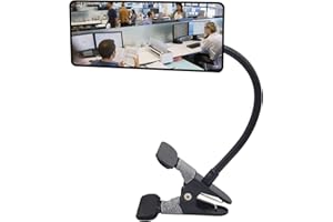 Orifort Glass Clip On Security Cubicle Mirror, 6.69" x 2.95" Personal Safety and Security Office Desk Rear View Monitors Convex Mirror with Frame (Rectangle)