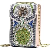 YEZILUU Cell phone female crossbody bag ancient Roman style bag multicolor purse women's most suitable smartphone gift for girls