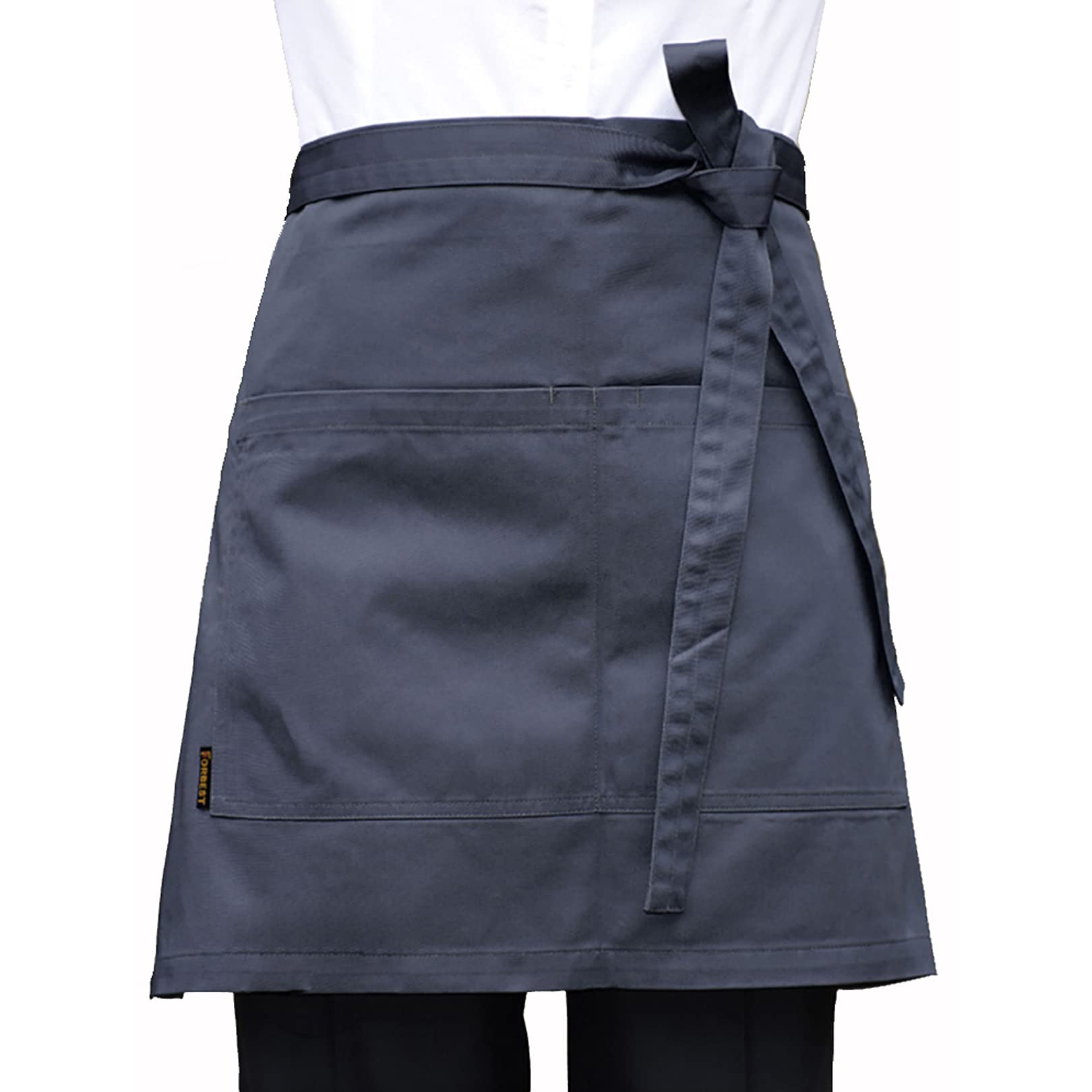 LissomPlume Unisex 2 Pockets Waist Apron Restaurant Bistro Works Half Aprons 70X45cm Deep Gray