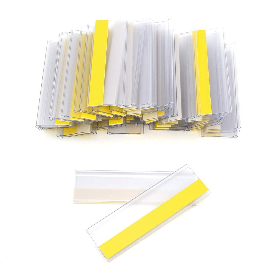 Self-adhesive label holders for insertion labels 1000 mm wide / ticket holder / label holder (33 mm height, transparent, pack of 50)