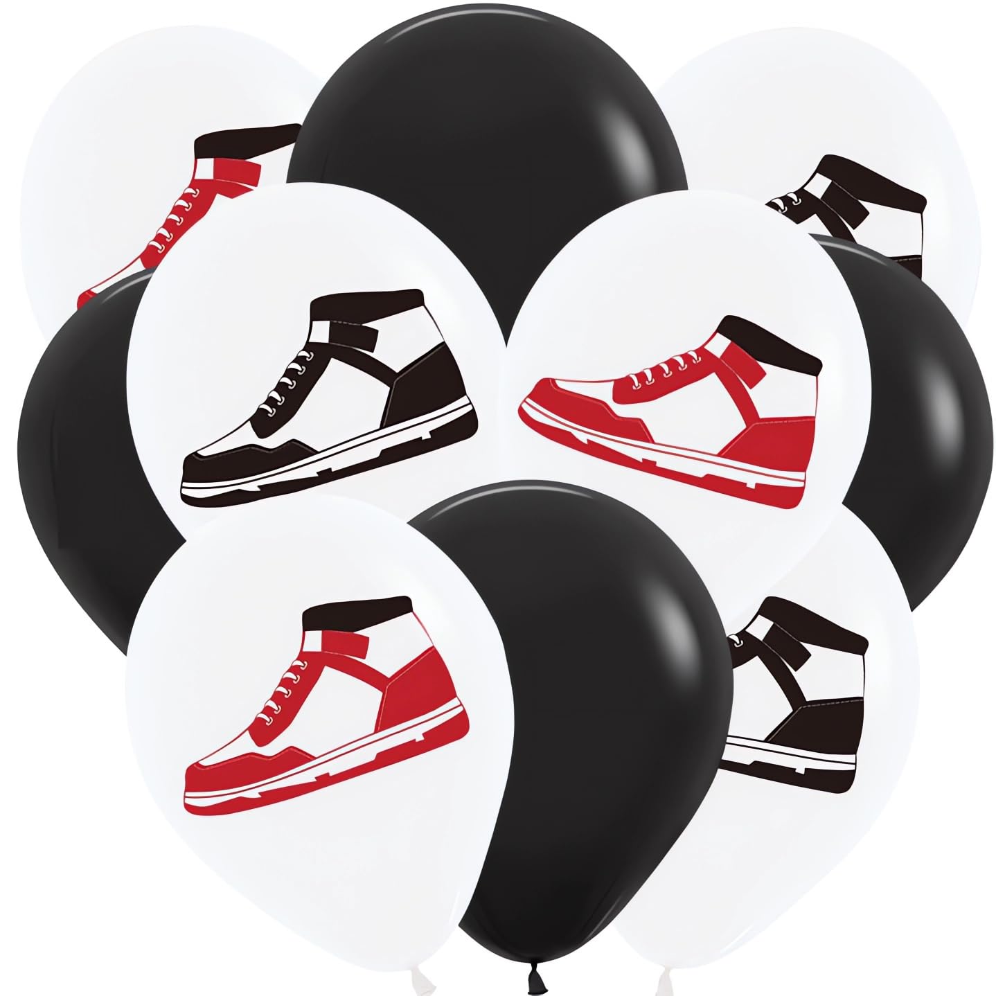 Photo 1 of Retro Basketball Sneaker Balloons Sports Theme Aluminum foil balloons basketball shoes sneaker balloons for sports theme party decorations Boys Men Game Birthday supplies 30pcs