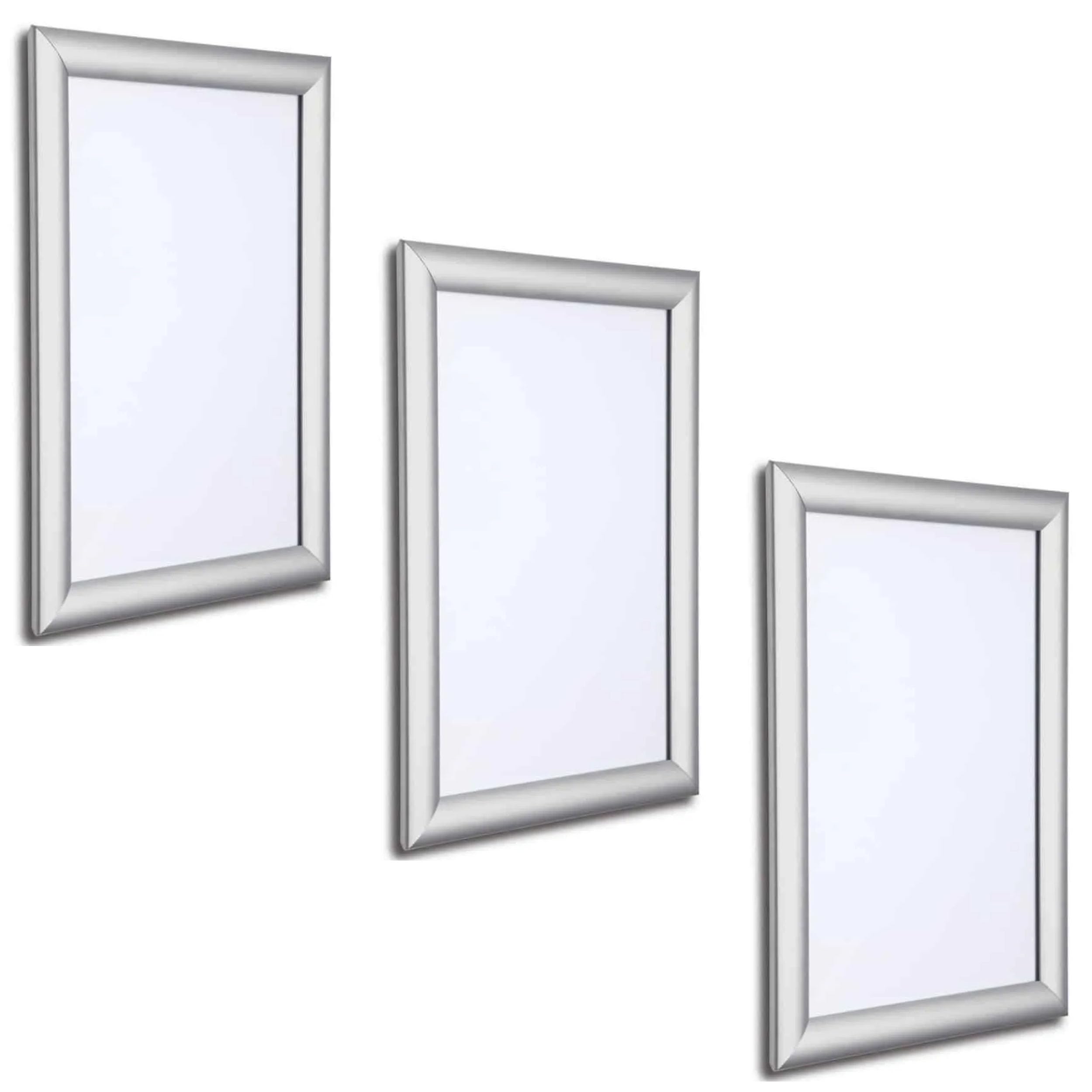 Pack OF 3. A5 Aluminium Snap Frames Click Sign Or Poster Holder Ideal As Menu’s Holder & Certificates Display In Sizes A5, Silver PAck of 3.