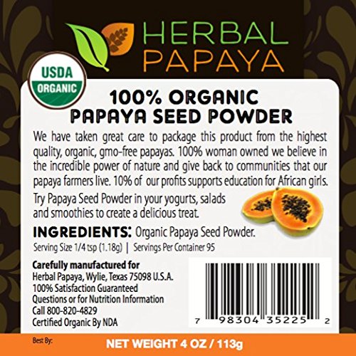 Papaya Seed Powder 100 Pure USDA Organic NonGMO Verified Kosher