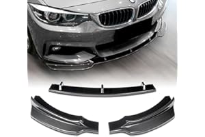 Q1-TECH, Front Bumper Lip fit for Compatible with 2014-2019 BMW 4-Series F32 F33 F36, Front Bumper Lip Spoiler Air Chin Body Kit Splitter Painted Glossy Carbon Fiber, 2015 2016 2017 2018 (B-Style)