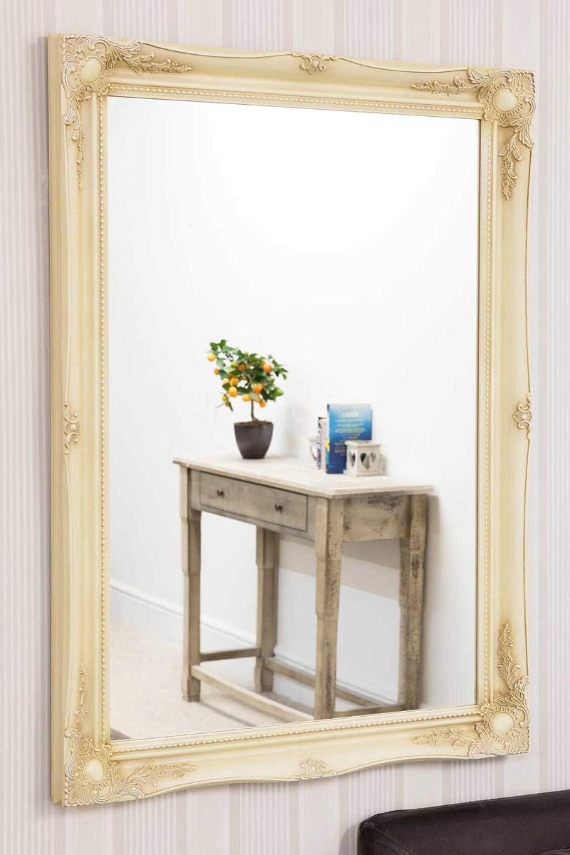FRAMES BY POST Extra Large Shabby Chic Antique Style Rectangular Wall Mirror, Ivory, 77 x 107 cm - Image 4