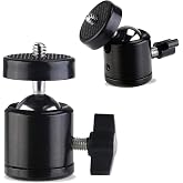 Universal 1/4" Swivel Mini Ball Head Screw Tripod Mount（2 Pack）, EszkozTA360 Degree Rotating Mount Base Adapter for DSLR Cameras HTC Vive Tripods Monopods Camcorder Light Stand&hellip;