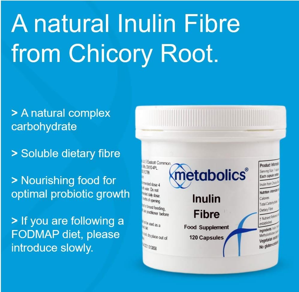 Metabolics Inulin Fibre Supplement 585mg, 120 count (Pack of 1) - Image 4