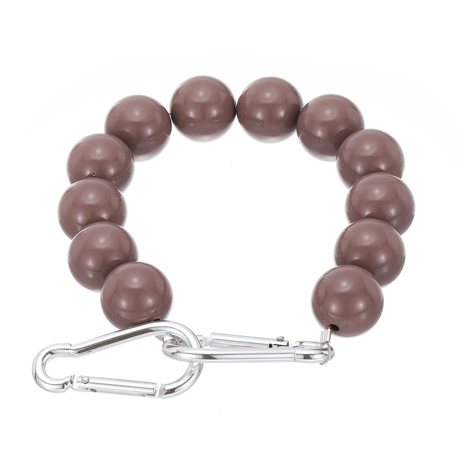 PATIKIL Flagpole Retainer Ring Flag Pole Accessories, Flag Beaded Mount Ring Keep Flag Close to Pole Weight with Stainless Steel Cable for Indoor Outdoor Flagpole, Brown, 3"