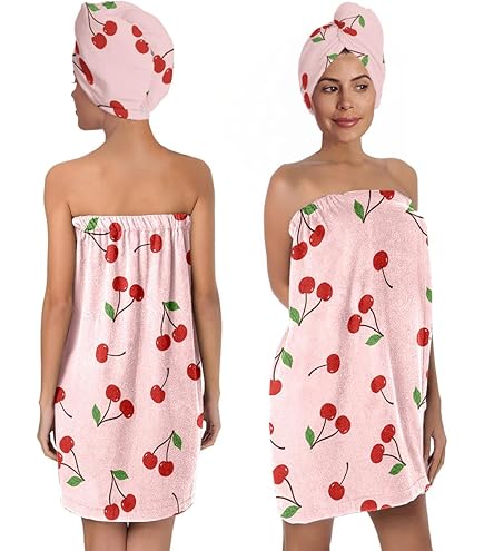 Luxury Women's Spa Towel Wrap – 100% Cotton With Pocket, Ages 8-22 Years