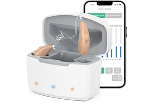 Earrck Hearing Aids for Seniors with Noise Cancelling, Rechargeable Hearing Amplifier with with Smart APP Control for People with Hearing Loss-Beige