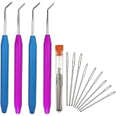 ZX Vision 4 Pieces Knitting Loom Hooks Ergonomic Rubber Handles | Knit Crochet Hooks and 9 Pieces Steel Large-Eye Sewing Needles for Knifty Knitter(13 Set,Colors Random)