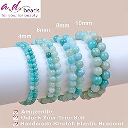 AD Beads Handmade Gemstone Stretch Elastic Bracelet