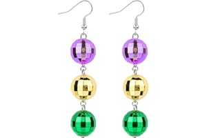 MUAGOCHIC Mardi Gras Earrings Mardi Gras Beaded Mask Dangle Earrings for Women, Pendientes De Carnaval,Carnival Parade Jewelry Holiday Gifts