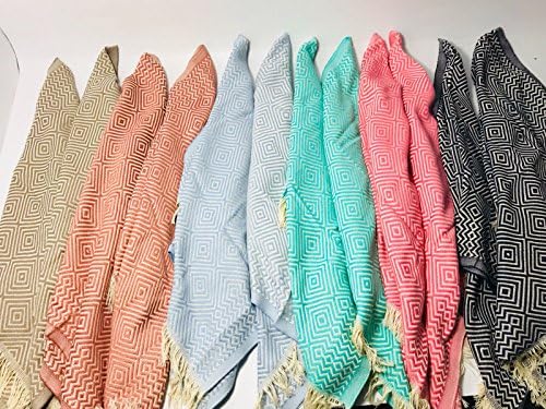 (Set of 8) Turkish Cotton Hand Face Head Guest Gym Towel Set Peshtemal Washcloth Kitchen Tea Towel Dish Cloth Set (Multicolor)