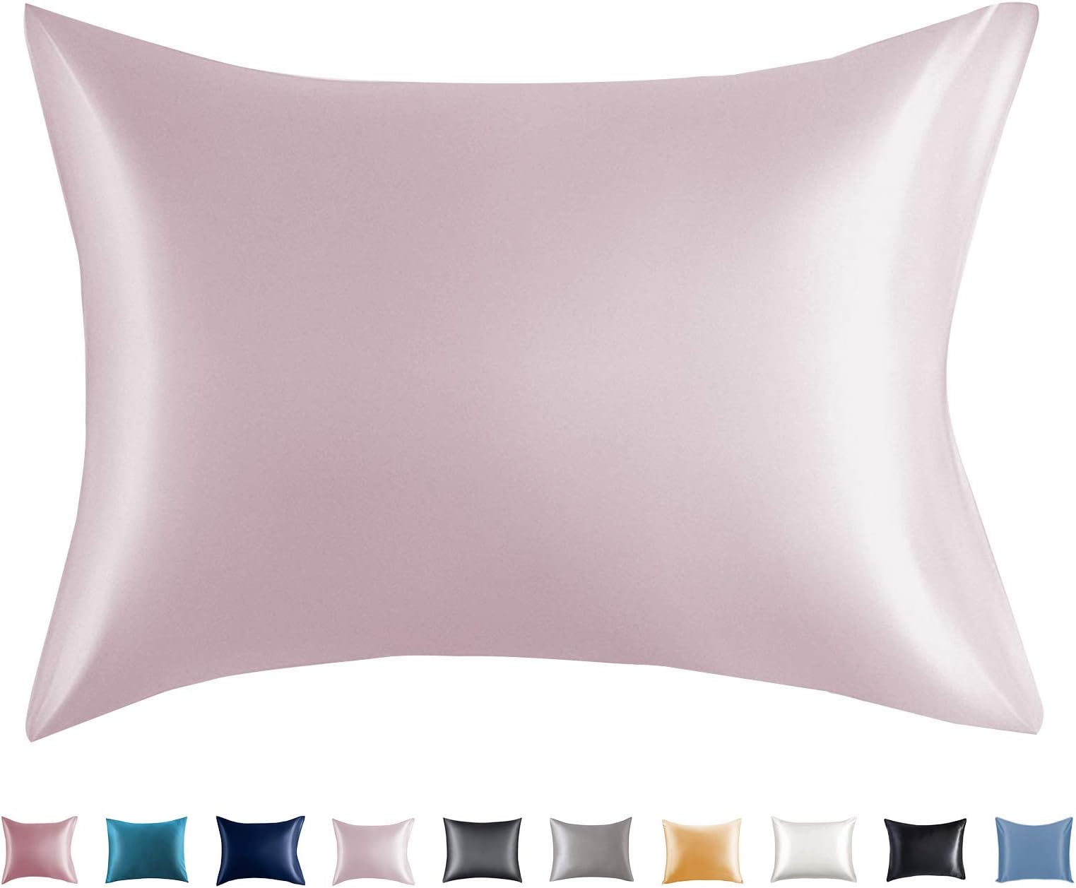 Mulberry Silk Pillowcase for Hair and Skin with Hidden Zipper, Both Side 23 Momme Silk, 900 Thread Count(20x30inch, Queen Size, Pink, 1pc)