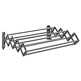 SONGMICS Clothes Drying Rack, Wall-Mounted Drying