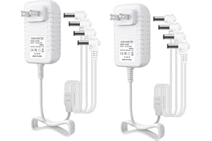 UAUSE 4.5Volt Adaptor 2-Piece Set Compatible with Lemax # 94566 Lighted Accessory Christmas Micro Lighting Building Decoration with 4 prongs