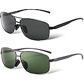 SUNGAIT Ultra Lightweight Rectangular Polarized Sunglasses Men UV400 Protection