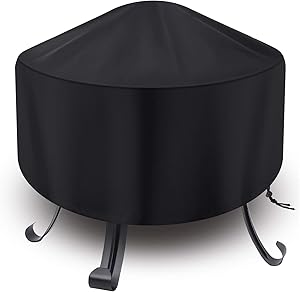 Fire Pit Cover for Fire Pit Size 26 inch - 34 inch, Heavy Duty Outdoor Round Fire Pit Cover, Waterproof Dustproof Anti UV Full Coverage Patio Round Fire Pit Cover Oxford Cloth Outdoor Fireplace Cover