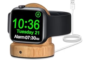 Portable Smart Watch Charger Stand for Apple Watch, Wood iWatch Charger Station Fast Charging for Apple Watch Series 10/9/8/7