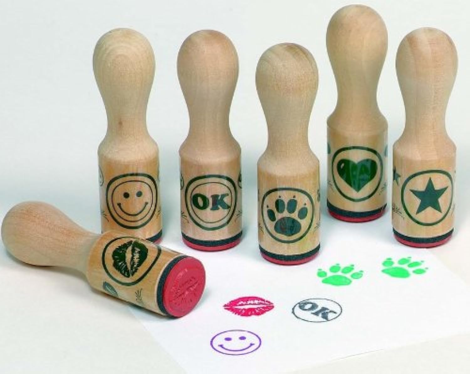 Goki Wooden stamp with different motives, 6 pieces