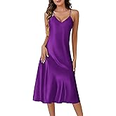 ETOSELL Silk Nightgown for Women Long Satin Sleep Slip Dress Silky Night Dress V Neck Chemise Nightie Soft Nightwear