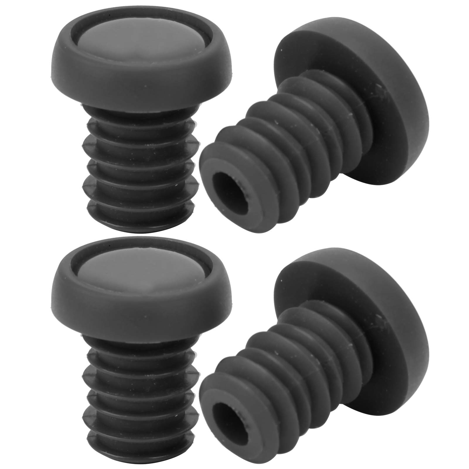 SUNGOOYUE Bike Handlebar End Plugs, Bike Handlebar Grips Bar Ends Screw Plugs Polyester Rubber Bar End Plugs for BMX (Black)