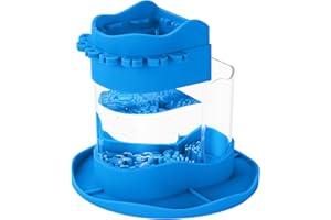 Flumy Paint Brush Cleaner Rinse Cup, All-in-one Silicone Paint Water Cup with Paint Brush Holder, Cleaning System Paint Brush Cleaners for Acrylic, Watercolor & Water-based Paints (Blue)