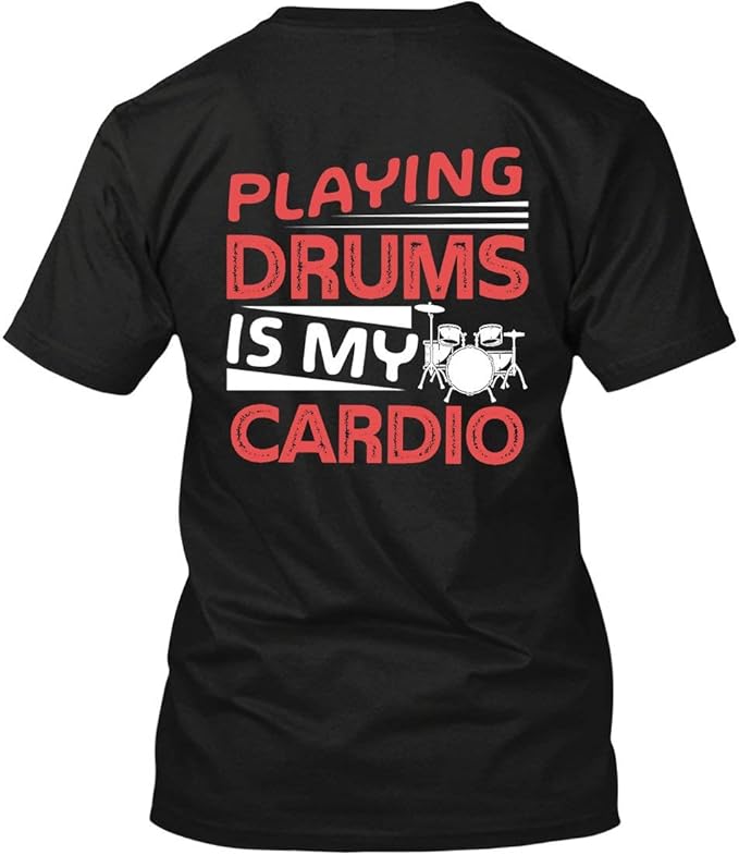 LightPink Playing Drums is My Cardio Cotton Tee Shirts