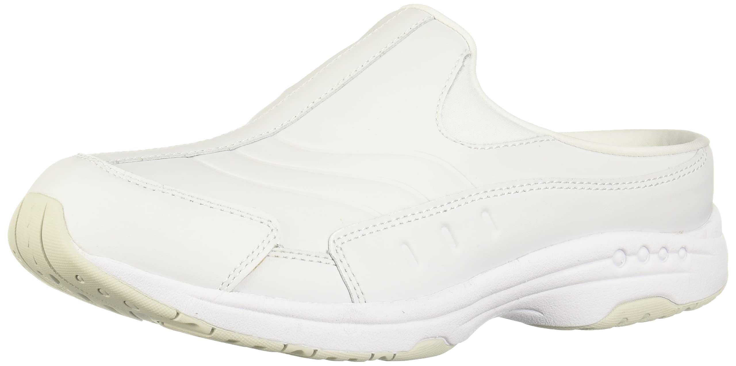 Easy Spirit Women's Travel Time Mule, White Leather, 6.5 Narrow Image Easy Spirit Women's Travel Time Mule, White Leather, 6.5 Narrow Image