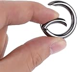 VBESTLIFE 5PCS Zinc Alloy Round Carabiner Snap Hook Keychain Buckle 28mm Black view 9