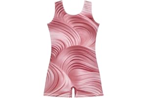 Amooorous Pink Velvet Girls' Gymnastics Leotards 2-10 Years Cute One Piecing Dance Unitards for Training, Yoga, Tumbling